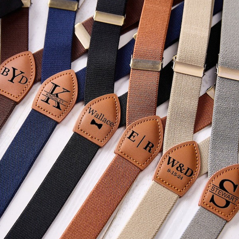 Personalized Groomsmen Suspenders, Rustic Wedding, Suspenders Best Man