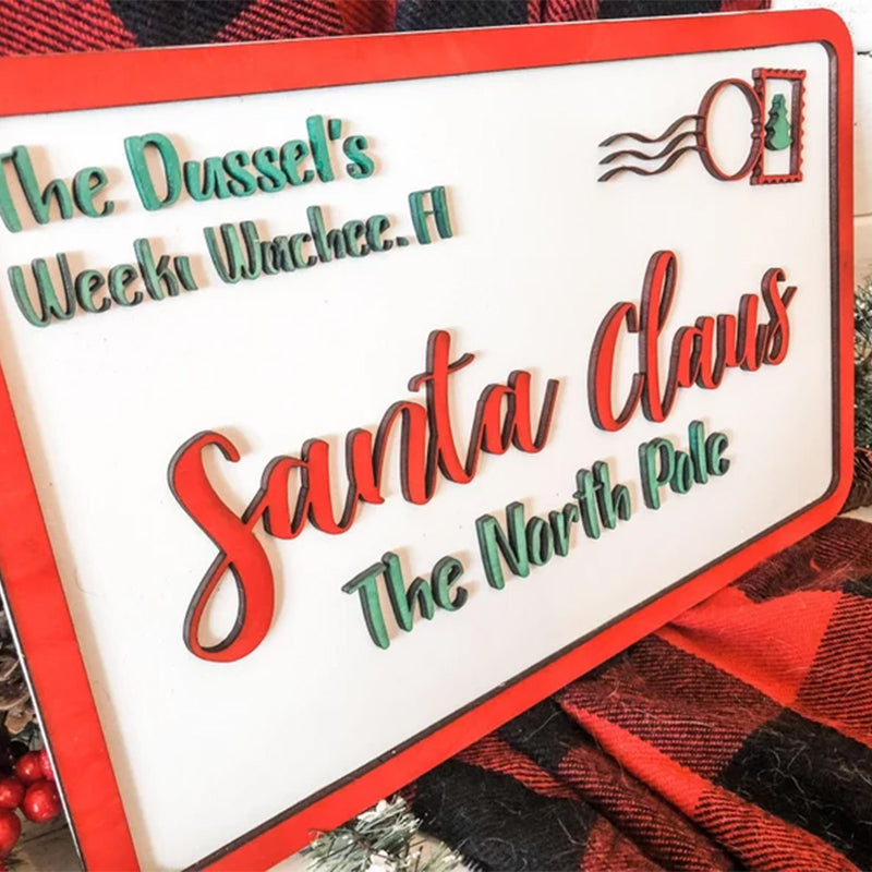 Letters to Santa Claus - Personalized Family Name Letter to Santa Sign