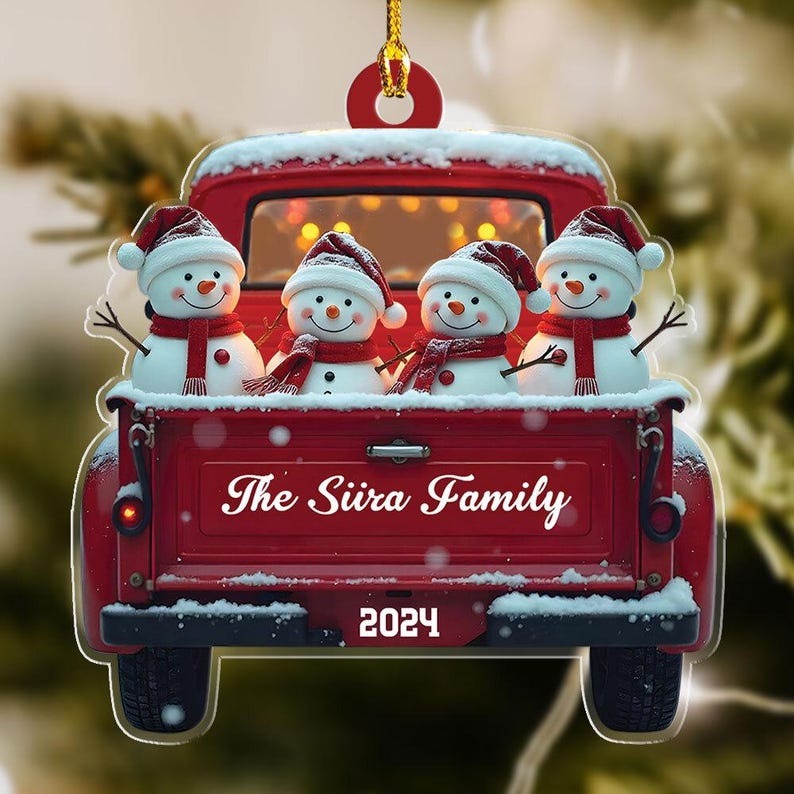 Personalized Snowman Family Christmas Ornament