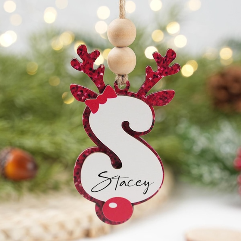 Personalized Christmas Name Ornaments, Initial Ornament 2025