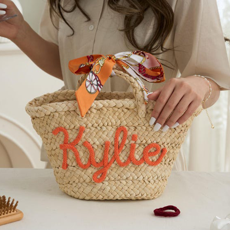 Personalized Beach Bag, Custom Straw HandBag, Bridesmaid Gifts