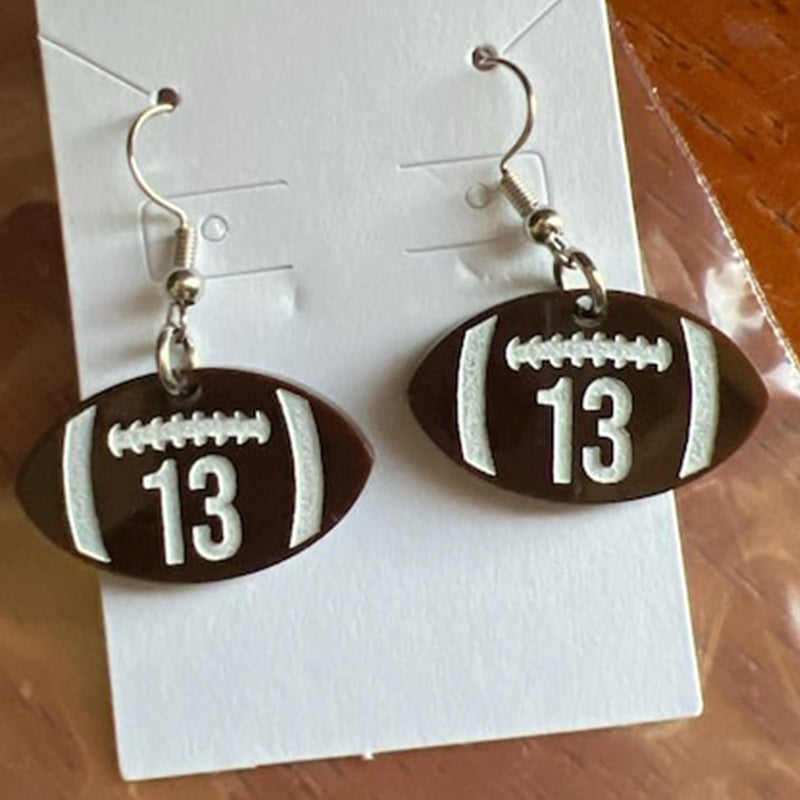 Custom Football Earrings, Personalized Earrings