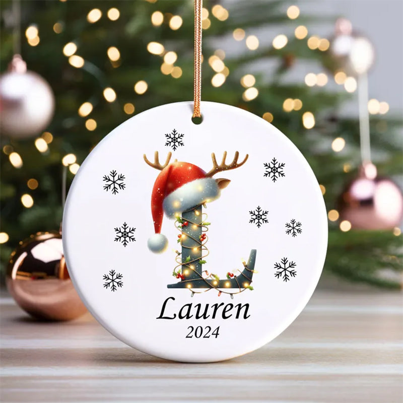 Personalized Christmas ornament 2025, Personalized Letter ornament, Family Ornament