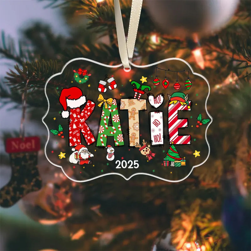 Personalized Kids' Name Christmas Ornament: Custom Acrylic Keepsake