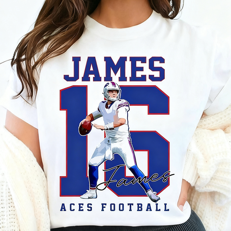 Custom Name and Number Football Player Shirt