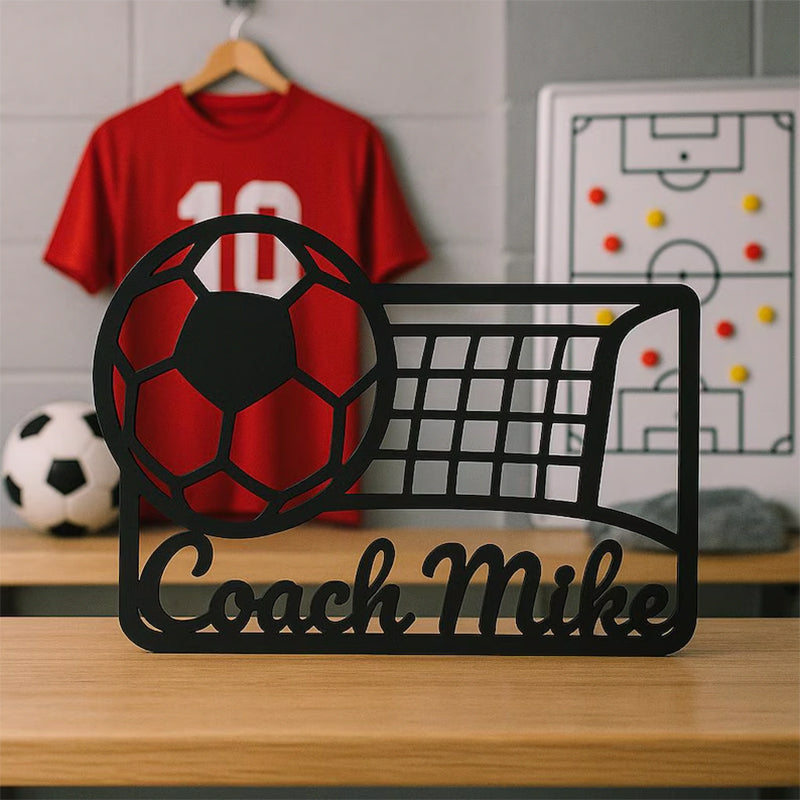 Personalized Soccer Coach Gift | 3D Printed Name Sign for Coach