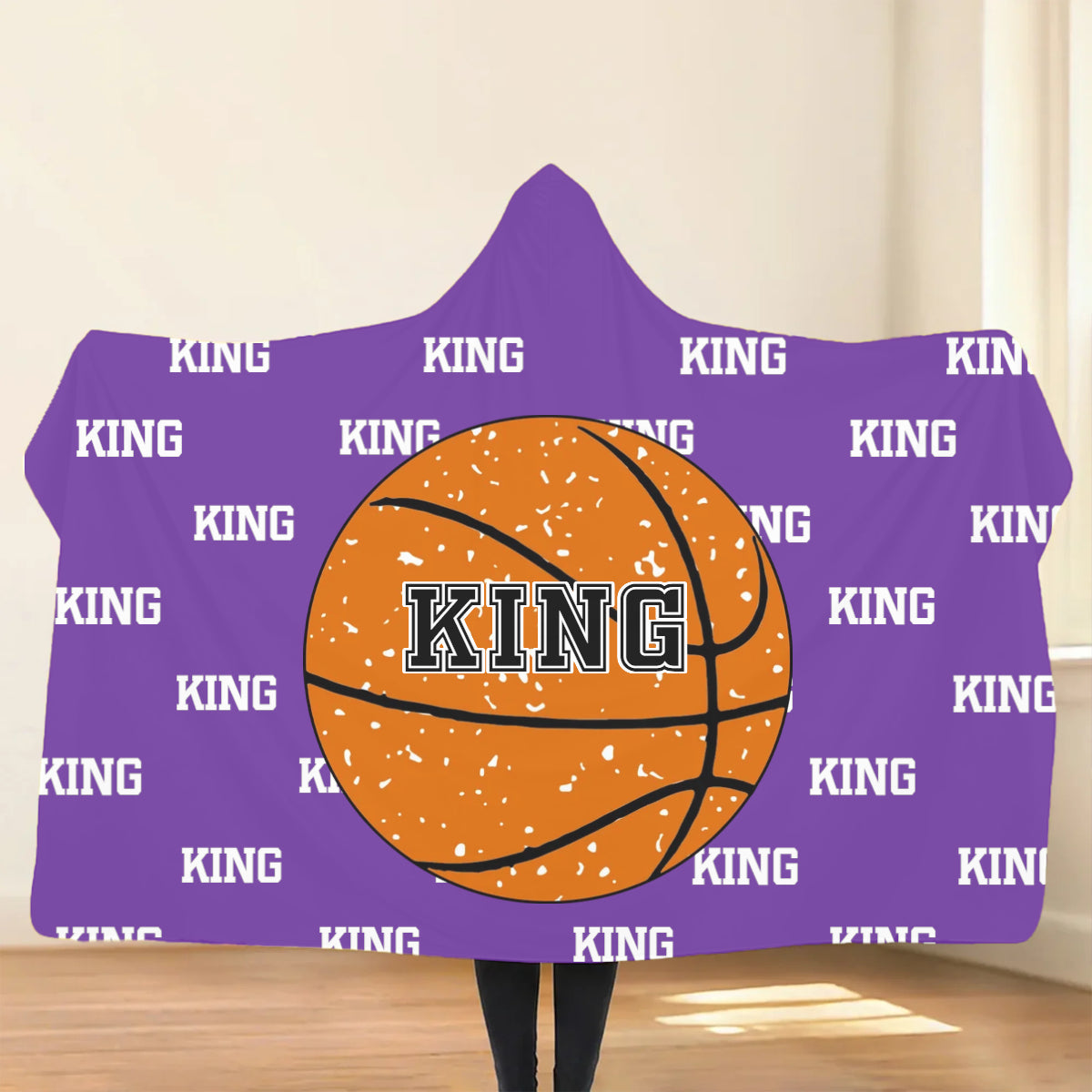 Personalized Baseball Basketball Ball Soft Multicolor Hooded Blanket