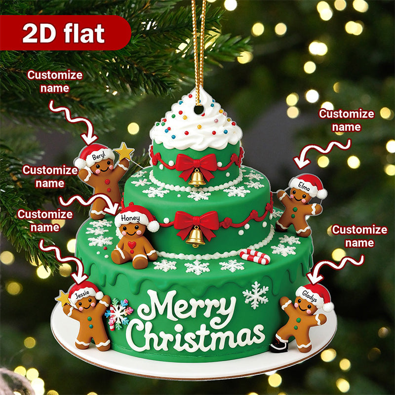 Personalized Gingerbread Family Christmas Ornament