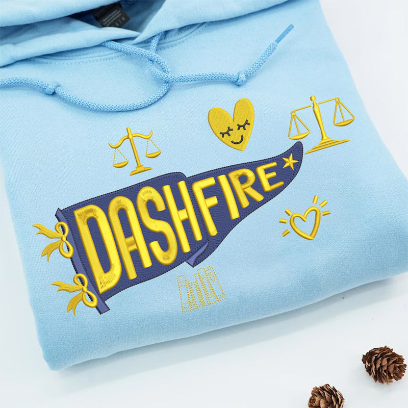 Embroidered Team Name Pennant Sweatshirt | Custom College Pennant Shirt