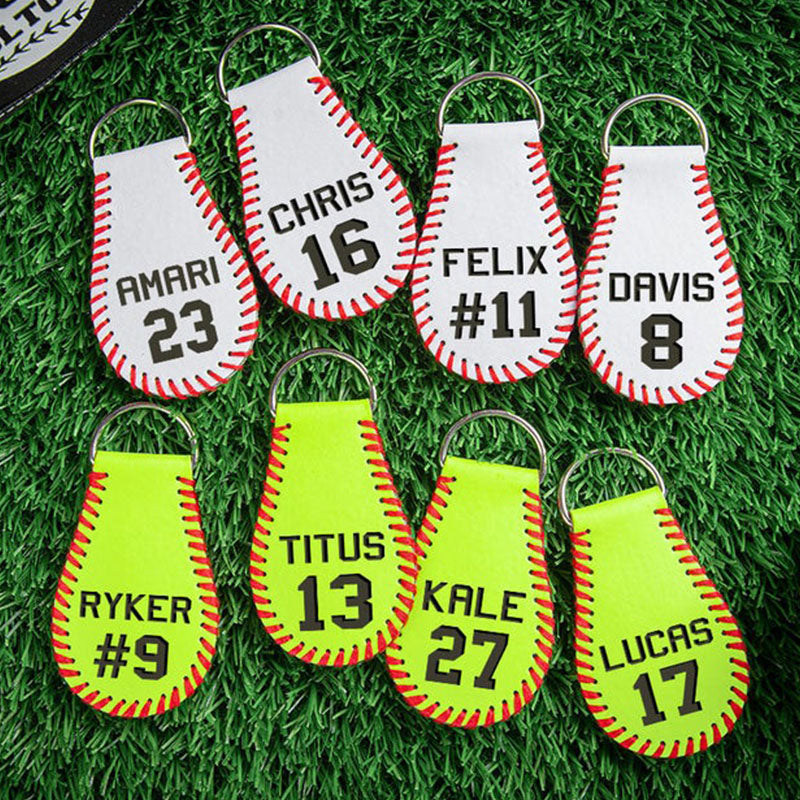 Baseball Bag Tags Softball Bag Tags Baseball Keychain Monogram Keychain Engraved Keychain
