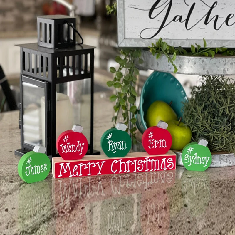 NDIVIDUAL ADD-ON Personalized Family Christmas Ornament Block Custom Holiday