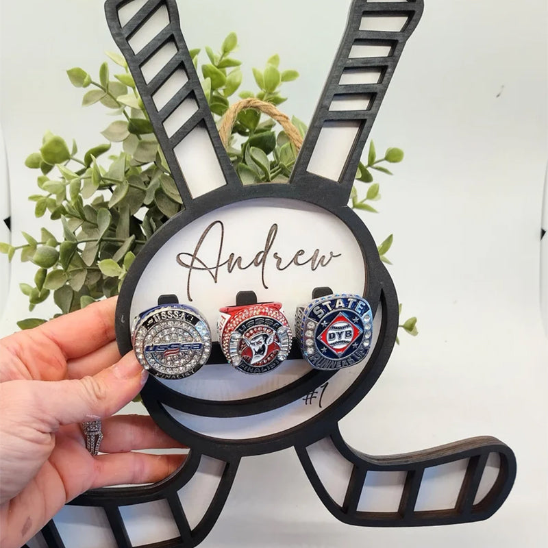 Football baseball hockey ring holder