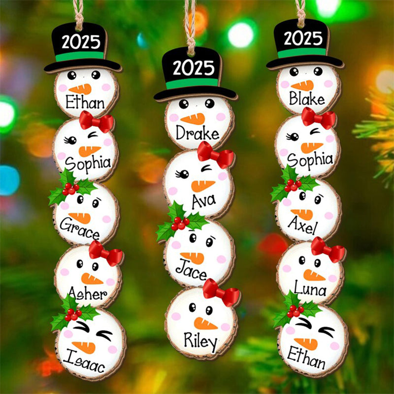 Cute Snowman Family Christmas Ornament 2025