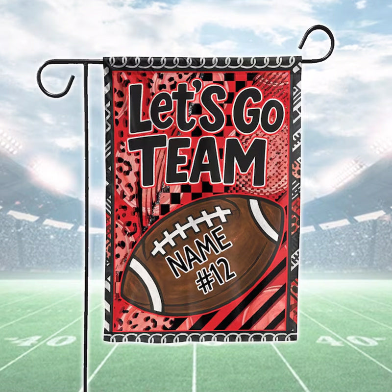 Custom Team Football Garden Flag, Personalized Football Yard Flag with Name Number
