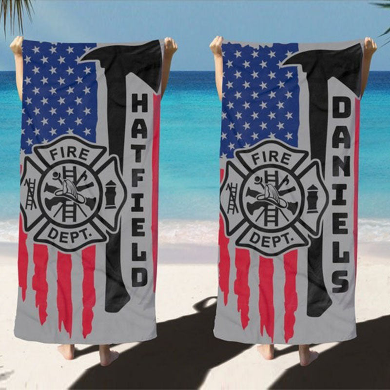 Personalized Beach Towel Firefighter Gift EMS Gift Personalized Graduation Gift