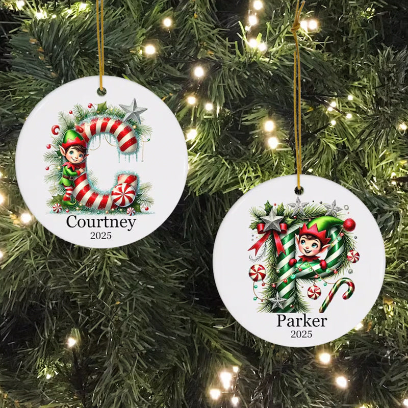 Personalized initial ornament, Custom Letter ornament