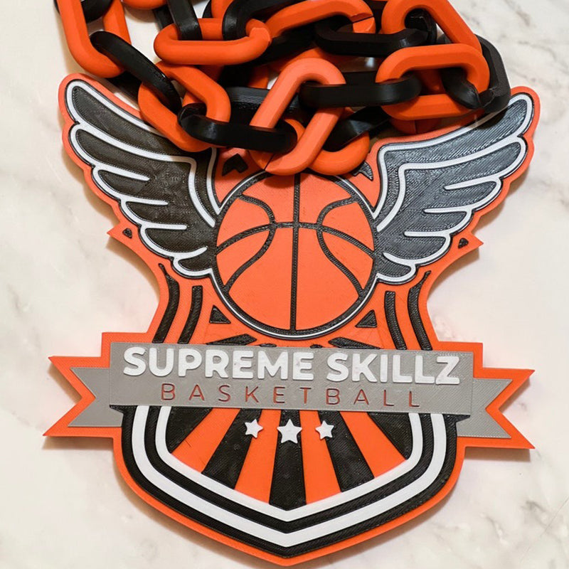 Customizable Medallion Champ Chain Trophy w/ 30in adjustable Bling chain