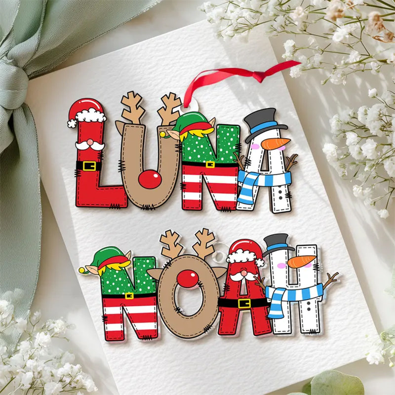 Personalized Acrylic Alphabet Christmas Ornament: Kids Gift
