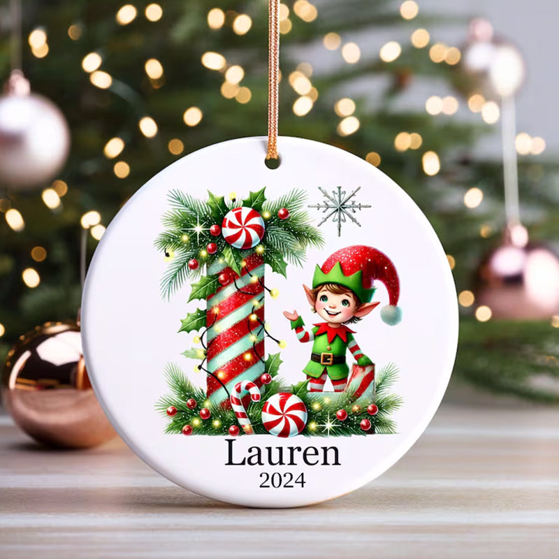 Personalized initial ornament, Custom Letter ornament
