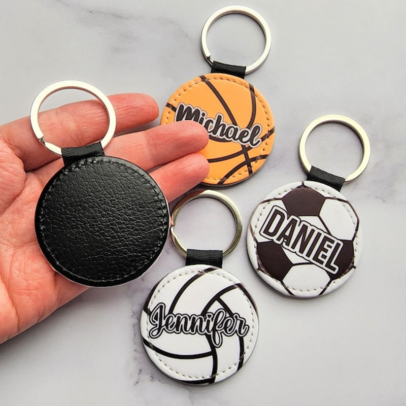 Personalized Custom Name Sports Key Chain, Sports Team Number Key Chain