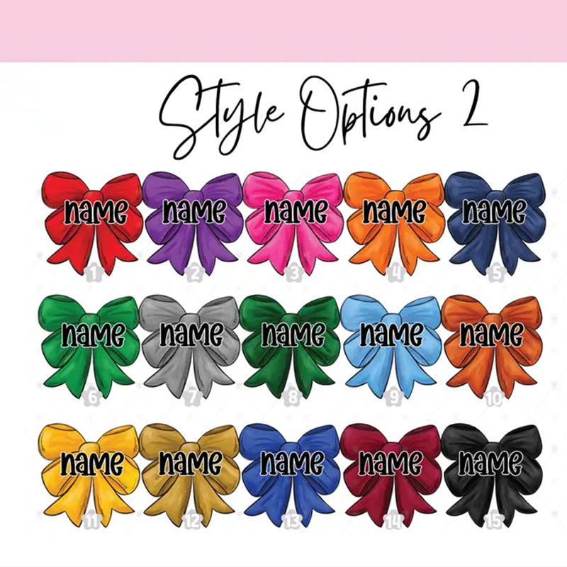 Personalized Girls Sports Bag Tag - Custom Name Tag with Bow