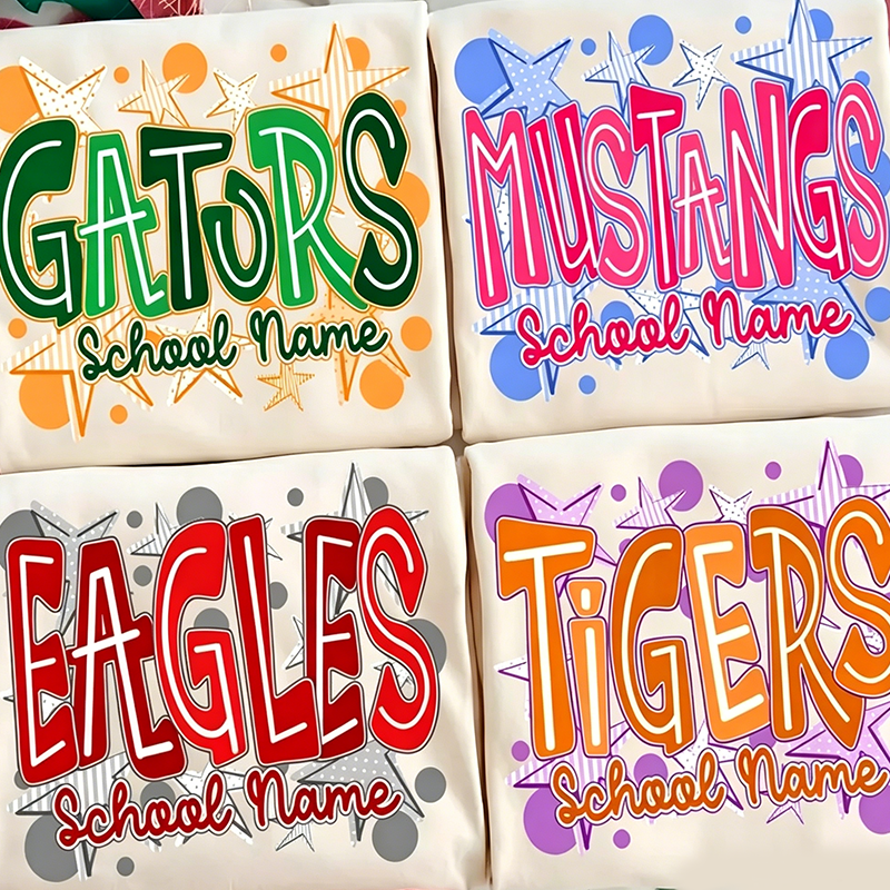 School Spirit Shirt , Neon Test Day Shirt Custom School Name Mascot Shirt