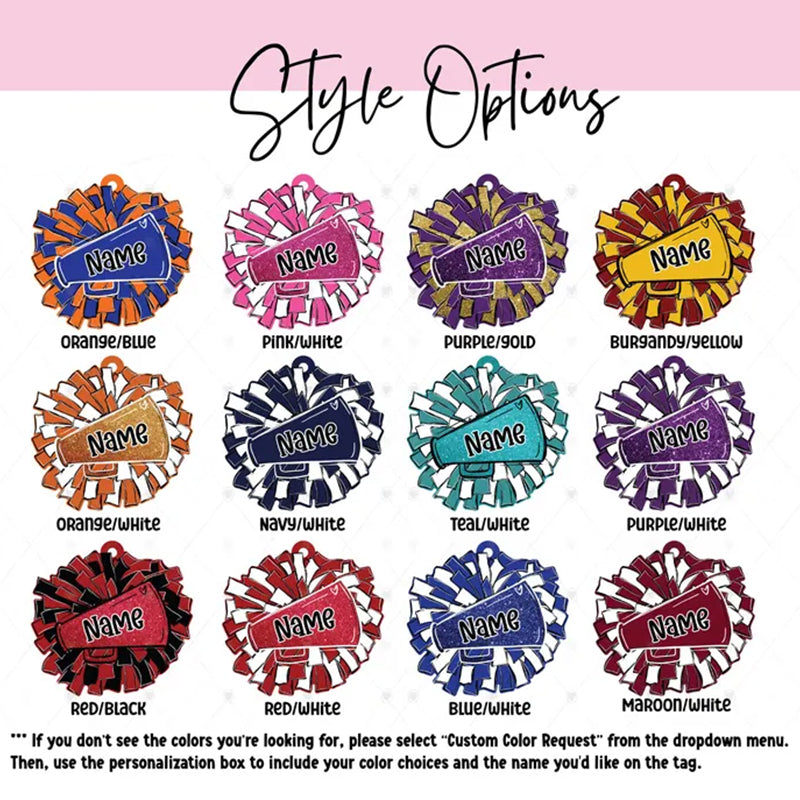 Personalized Pom Pom Bag Tag - Custom Name Tag for Backpacks
