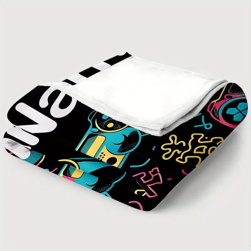 Gamepad Personality Portable Lightweight Flannel Throw Blanket