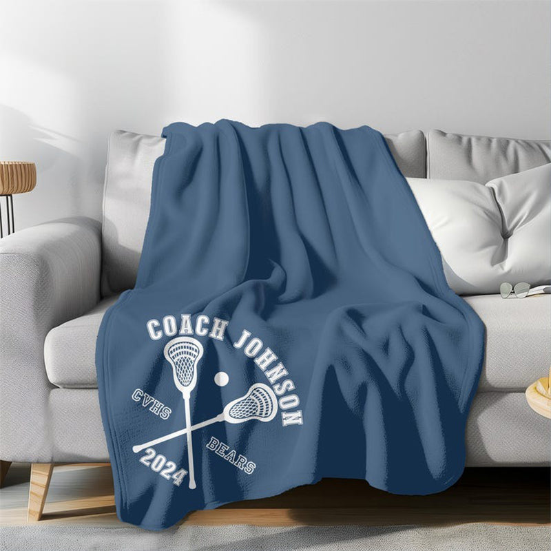 Personalized Football Lacrosse Volleyball Soccer Blanket Custom Soft Velveteen Plush Graduation Senior Gift
