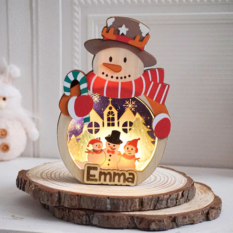 Custom Wooden Snowman/Santa/Reindeer Lantern