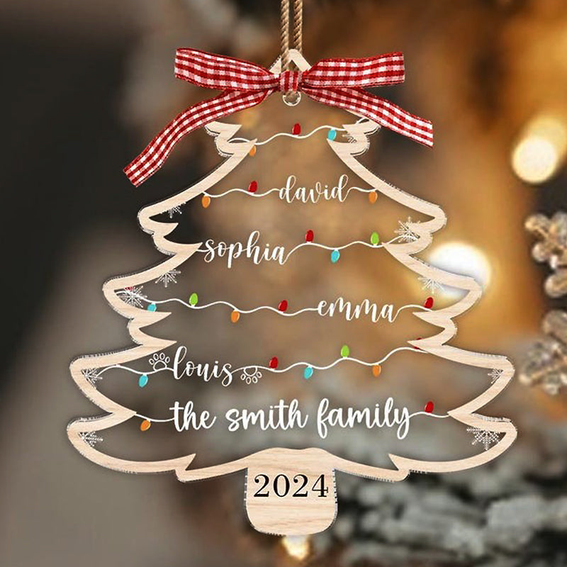 Personalized Family Tree Ornament, Family Christmas Ornaments