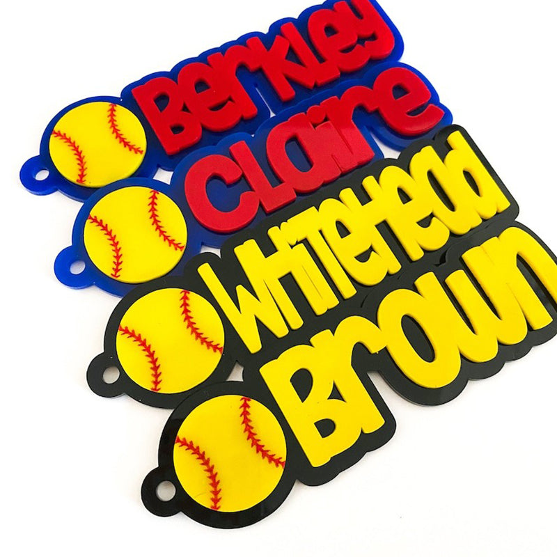 Custom Softball Name Keychains | Softball Keychains
