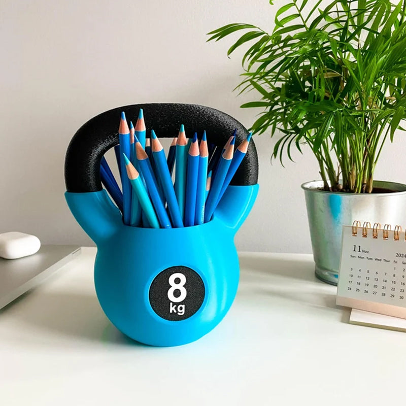 Personalized Text Kettlebell Pencil Holder