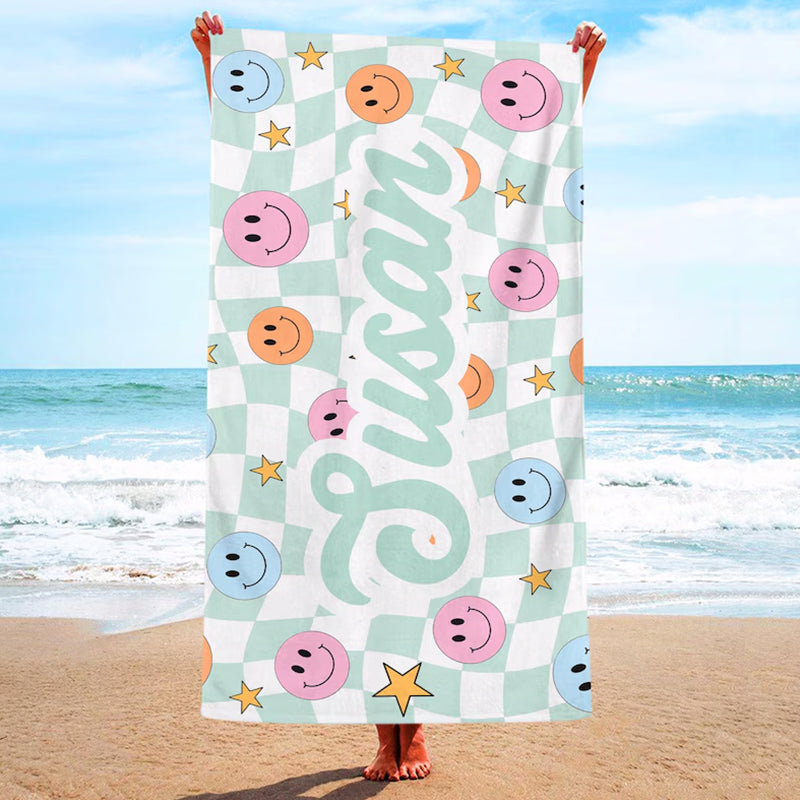 Colorful Kids Beach Towel Personalized