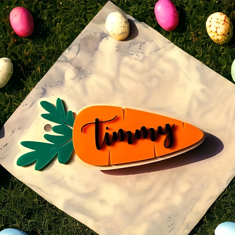 Custom Acrylic Carrot-Shaped Easter Tag