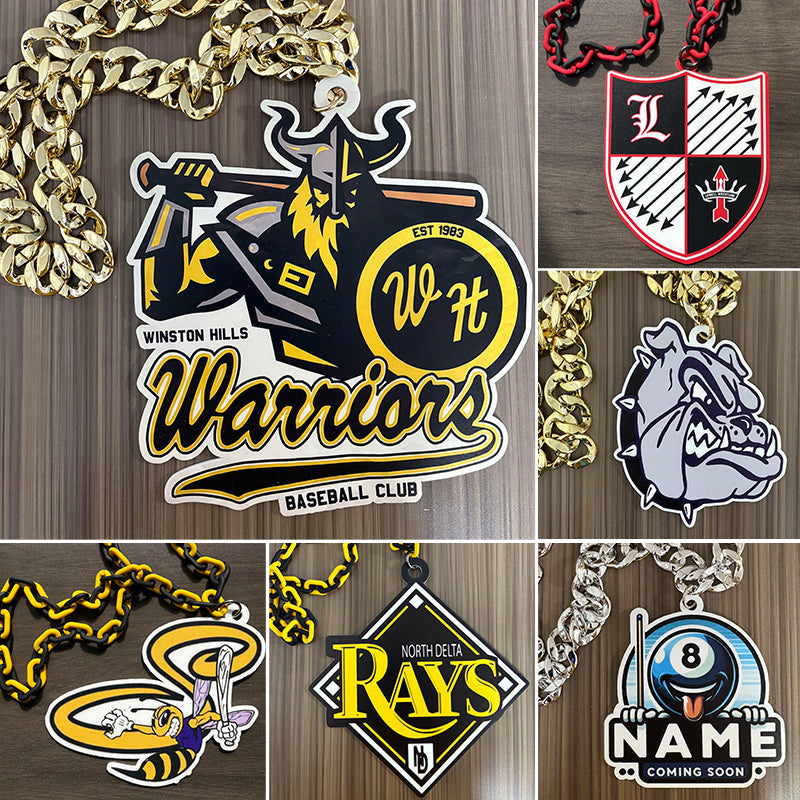 Any Logo Custom Sports Turnover Chain, Oversized Medallion, Team mascot