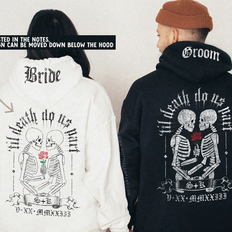 Customized couple's unisex hoodies