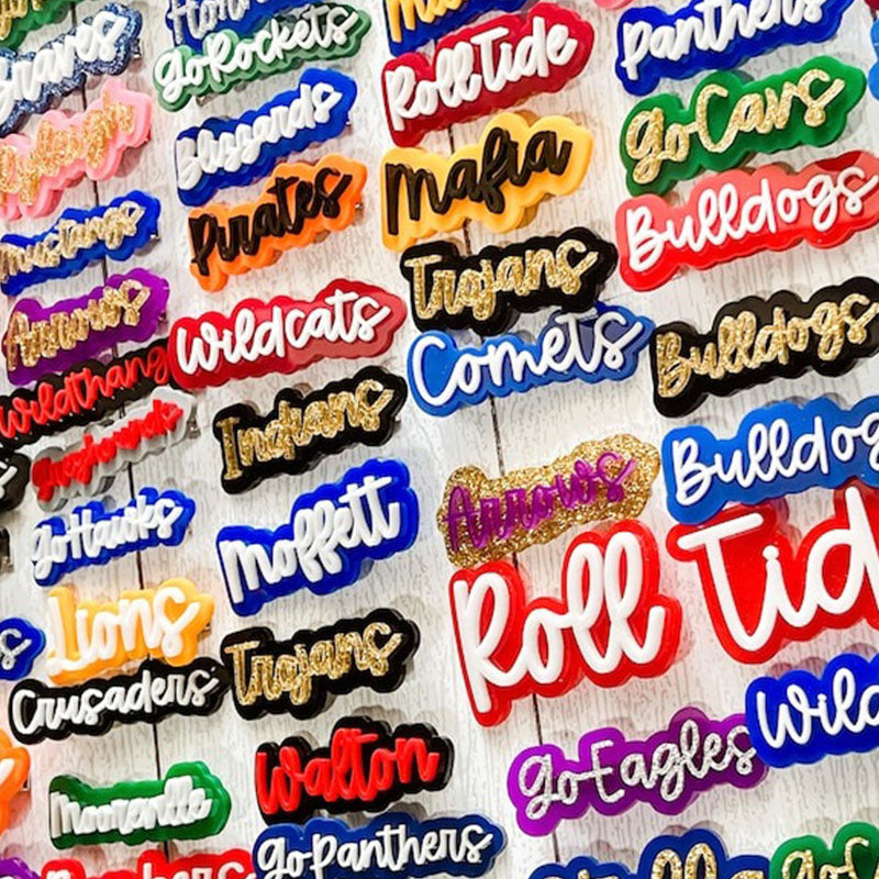 Acrylic Hair Clip || School Spirit Clip || Personalized hair clip || Back to school clip