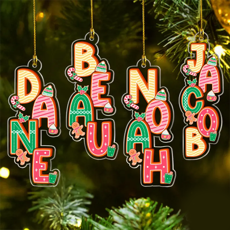 Custom Baby Name Letter Christmas Ornament