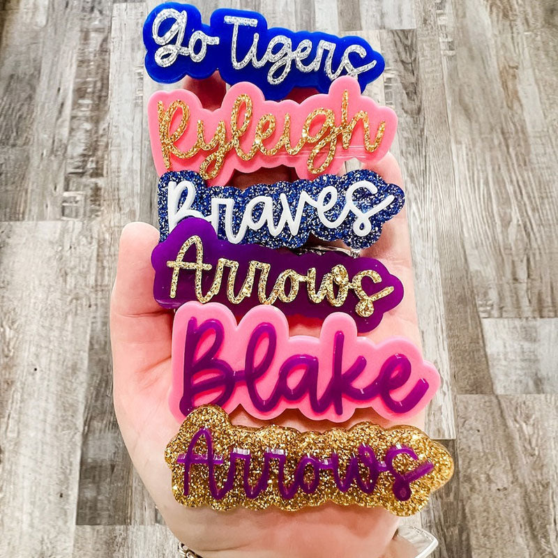 Acrylic Hair Clip || School Spirit Clip || Personalized hair clip || Back to school clip