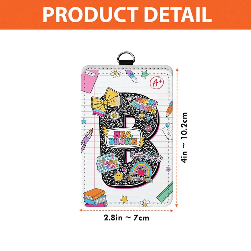 Custom Teacher ID Badge Holder, Teacher Gifts