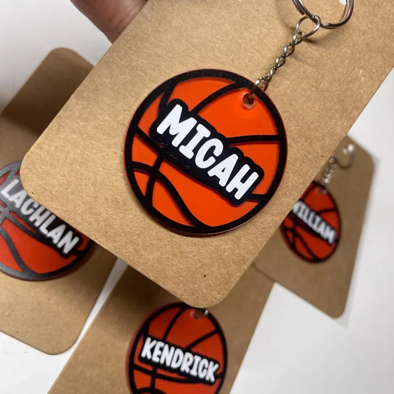 Personalised Basketball keyrings