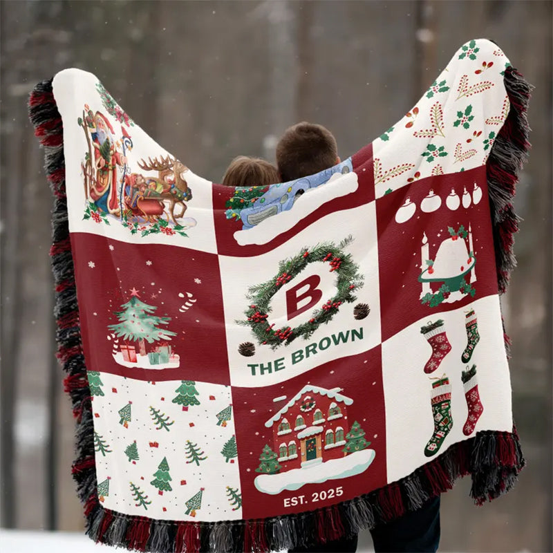 Personalized Family Name Throw Blanket