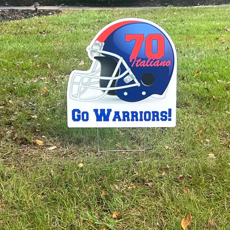 Football Yard Sign Personalized Cheer Squad Sign, Customize Name & Initial, School Colors
