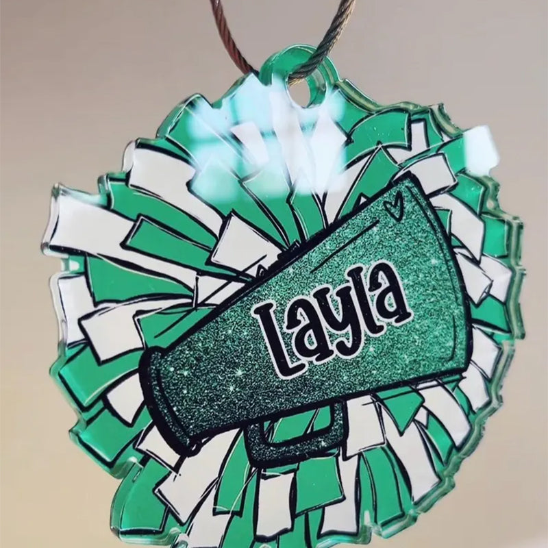 Personalized Pom Pom Bag Tag - Custom Name Tag for Backpacks