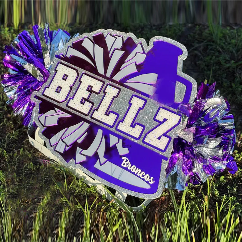 Cheer Stick with Poms for Volley /Soccer /Cheer /Baseball / Football /Cheer | Fans Custom Spirit Accessory