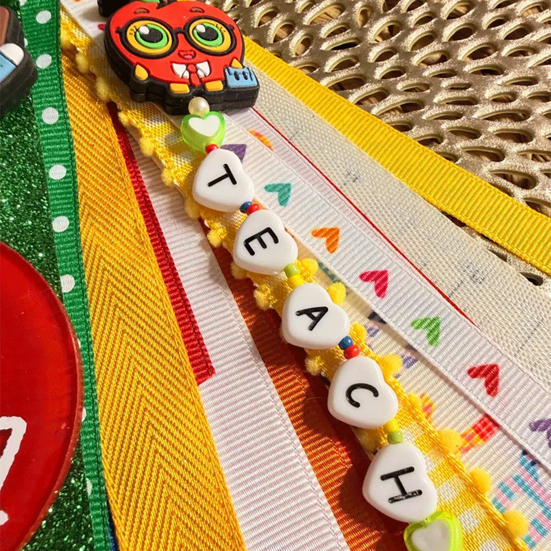 Personalized Teacher Keychain | Custom Name Tassel Gift for Teachers
