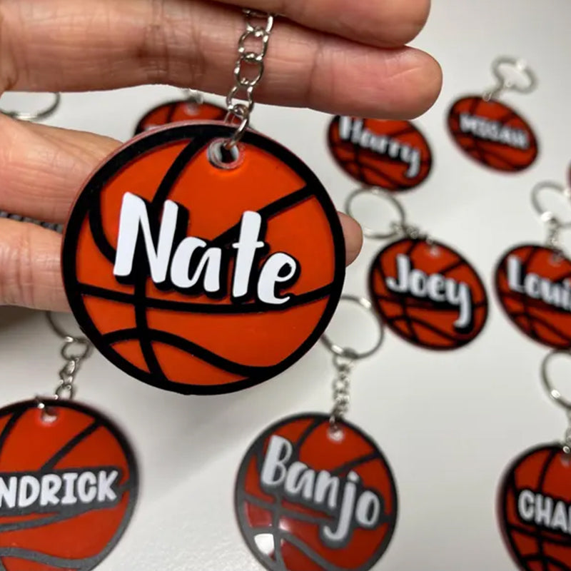 Personalised Basketball keyrings