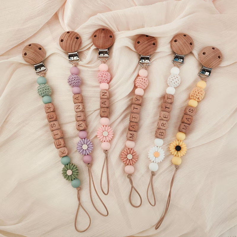 Personalized Pacifier Clip, Custom Dummy Clip, Pacifier Holder, Soother Clip