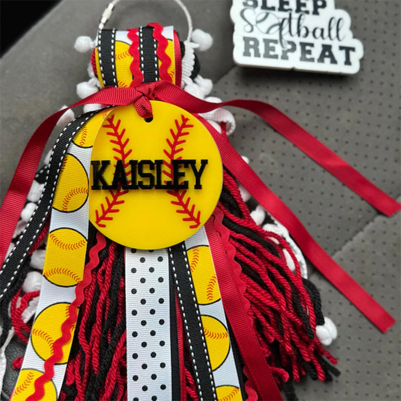 Softball Baseball bag tag, bag charm